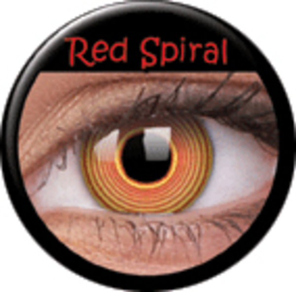 ColourVue Crazy šošovky - Red Spiral (2 ks ročné) - nedioptrické