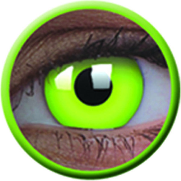ColourVue Crazy šošovky UV svietiace - Glow Green (2 ks ročné) - nedioptrické - poškodený obal