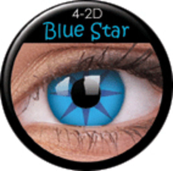 ColourVue Crazy šošovky - Blue Star (2 ks trojmesačné) - dioptrické